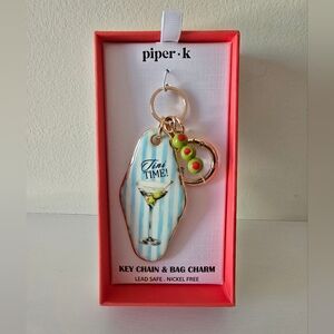 Piper K “Tini Time!” Martini Keychain & Bag Charm – NWT